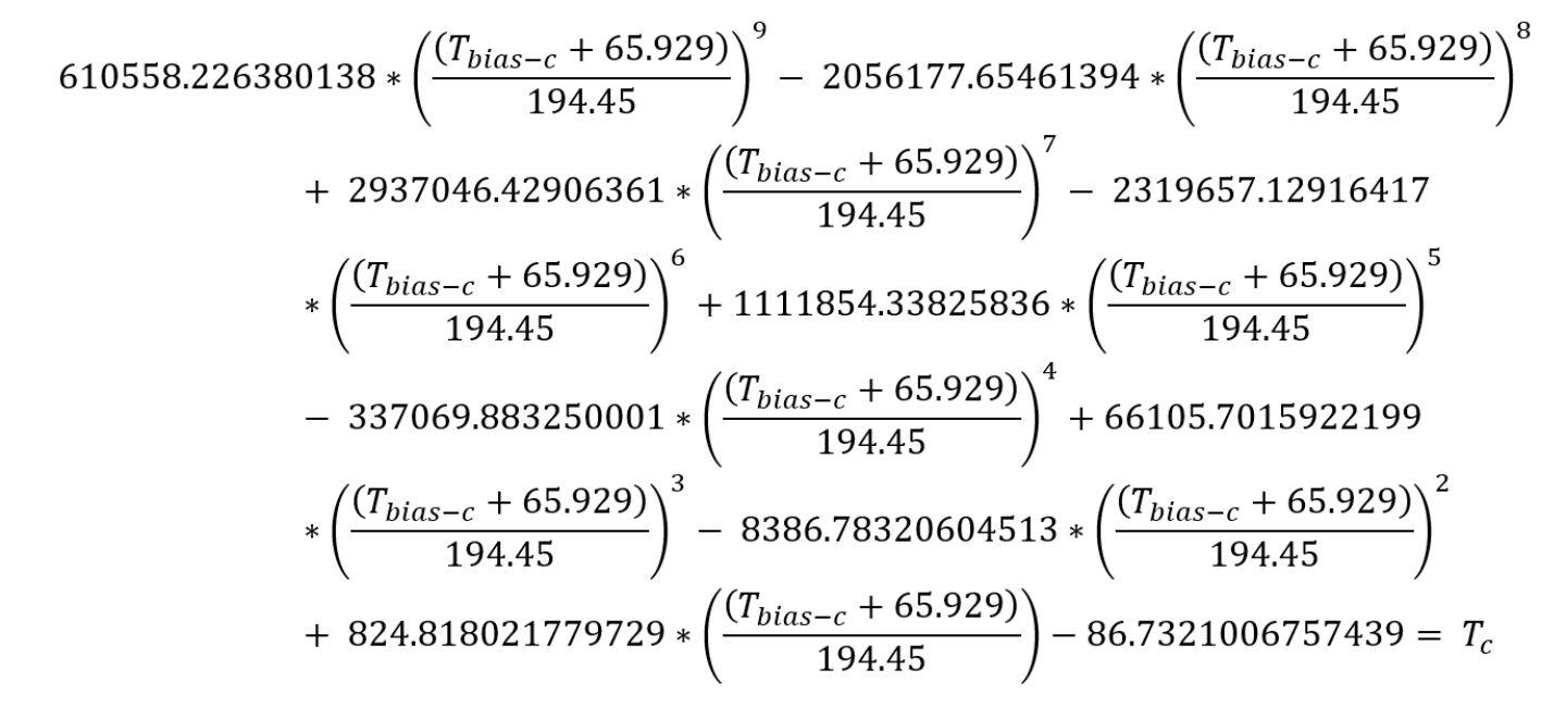 Equation for removing bias from air temperature data at affected sites