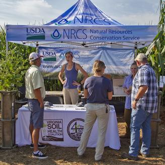 Virginia Soil Health Coalition booth at a farm field day