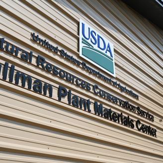 Pullman Plant Materials Center sign on building
