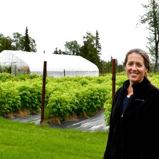 Tiffany McCorison at her farm in Ninilchik, Alaska.
