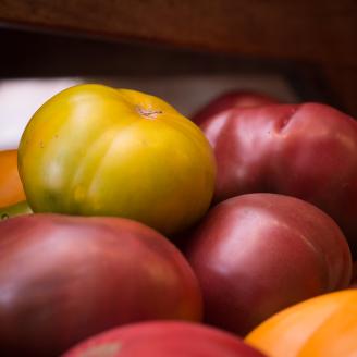 Organic heirloom tomatoes from Tuscarora Organic Growers (TOG) was delivered to Each Peach Market in the Washington, D.C., on Tuesday Aug 2, 2016. Each Peach Market, established in 2013, is a full service grocery store providing produce, dairy, farm fresh eggs, meat, beer and wine, prepared foods and more. The staff is ready and able to tell about how and where the foods are from and suggest ways to prepare meals. Jeanelouise Conaway and Emily Freidberg co-own the market to, as they say “…share our love