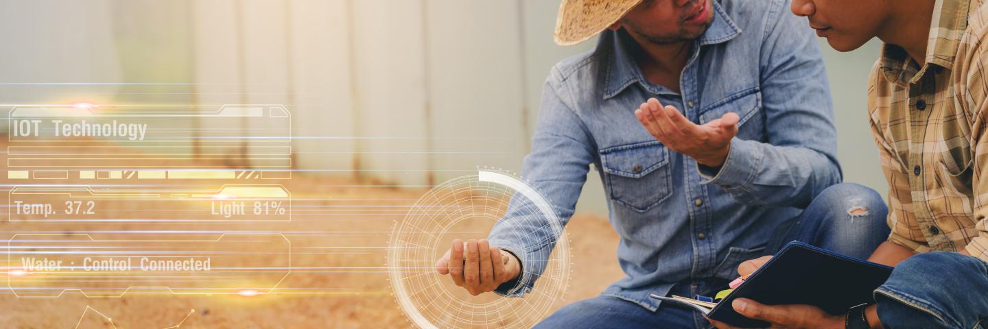 Farmer and agronomist discuss how to improve soil quality.