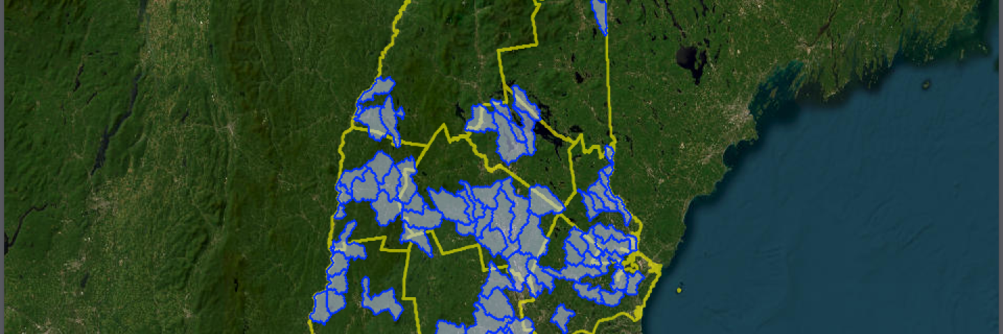 A picture of map showing Source Water Protection focus areas in New Hampshire