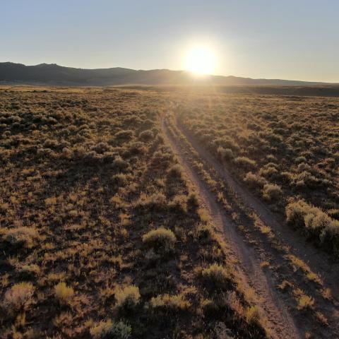 Aerial view of rangeland near Sauerbier Ranches LLC.