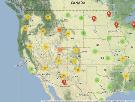 Full map of Continental US Unbias locations