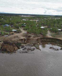 soil erosion in rural Alaska in the village of Huslia